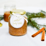DIY Winter sugar body scrub with cinnamon - affordable and cute gift