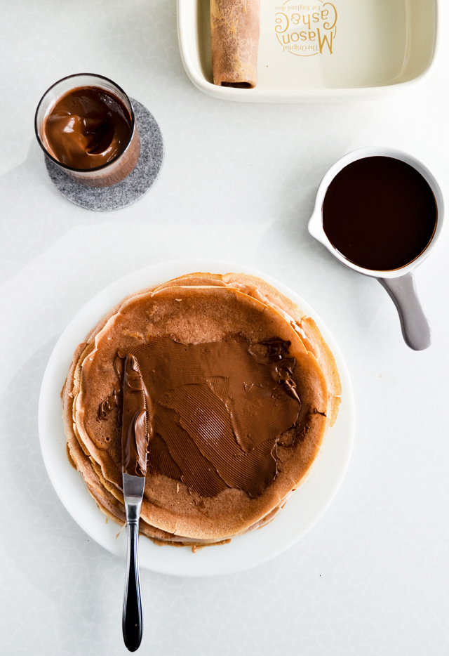 chocolate crepes with nutella