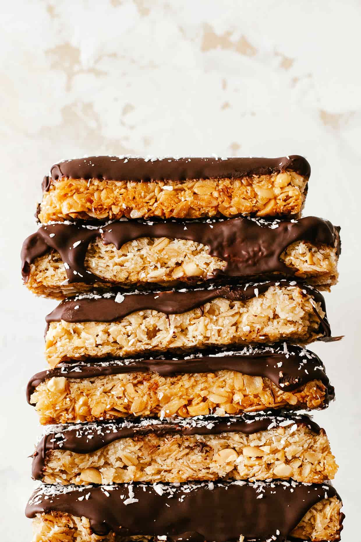 chocolate dipped coconut peanut granola bars