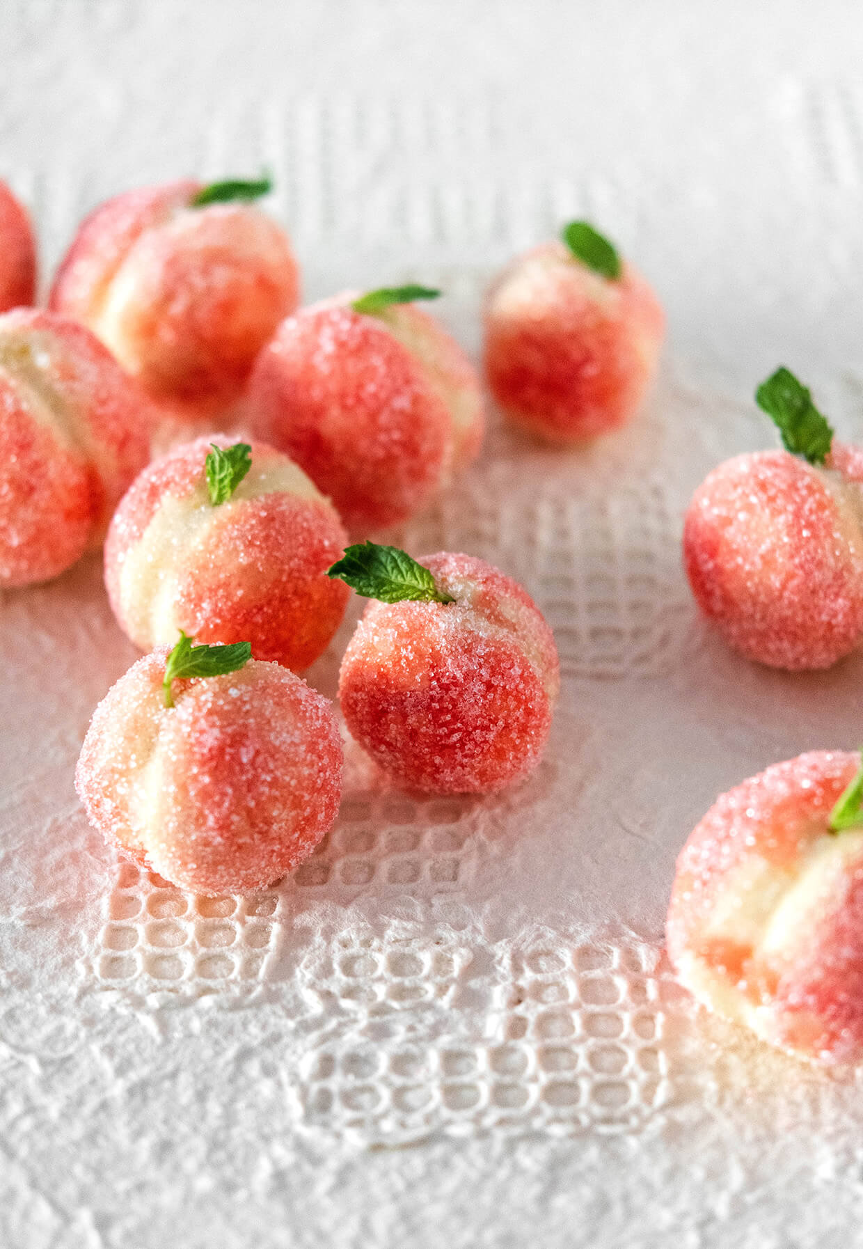 peach cookies on the table