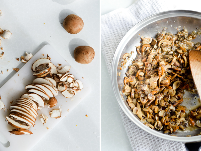 making mushroom ragout