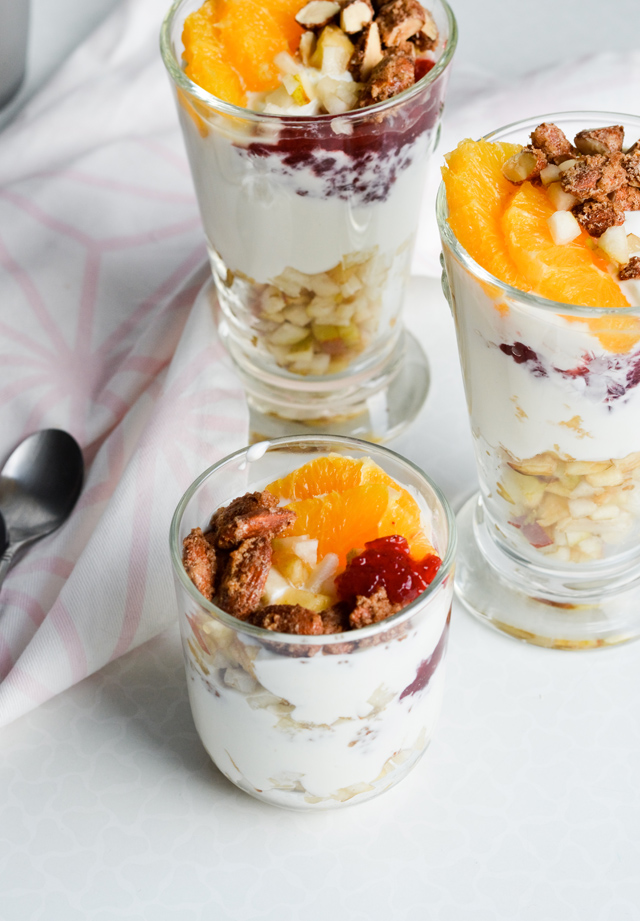 Holiday yogurt parfait