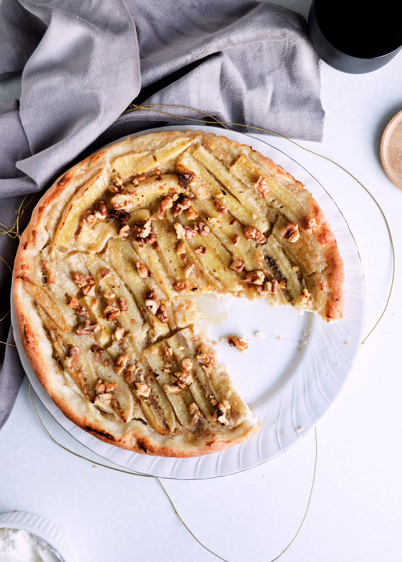 Skip cheesy pizza and make this dessert maple banana pizza with ricotta instead! Always hits the spot.