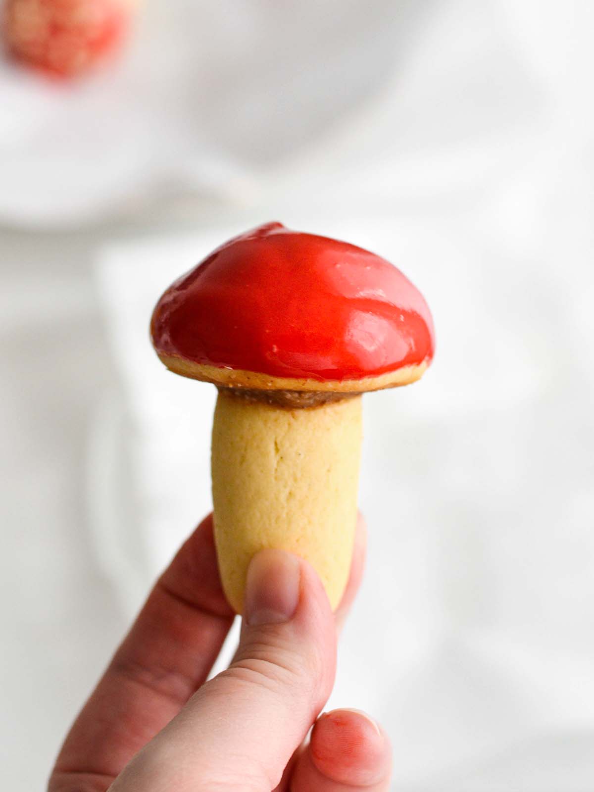 red mushroom shaped cookie
