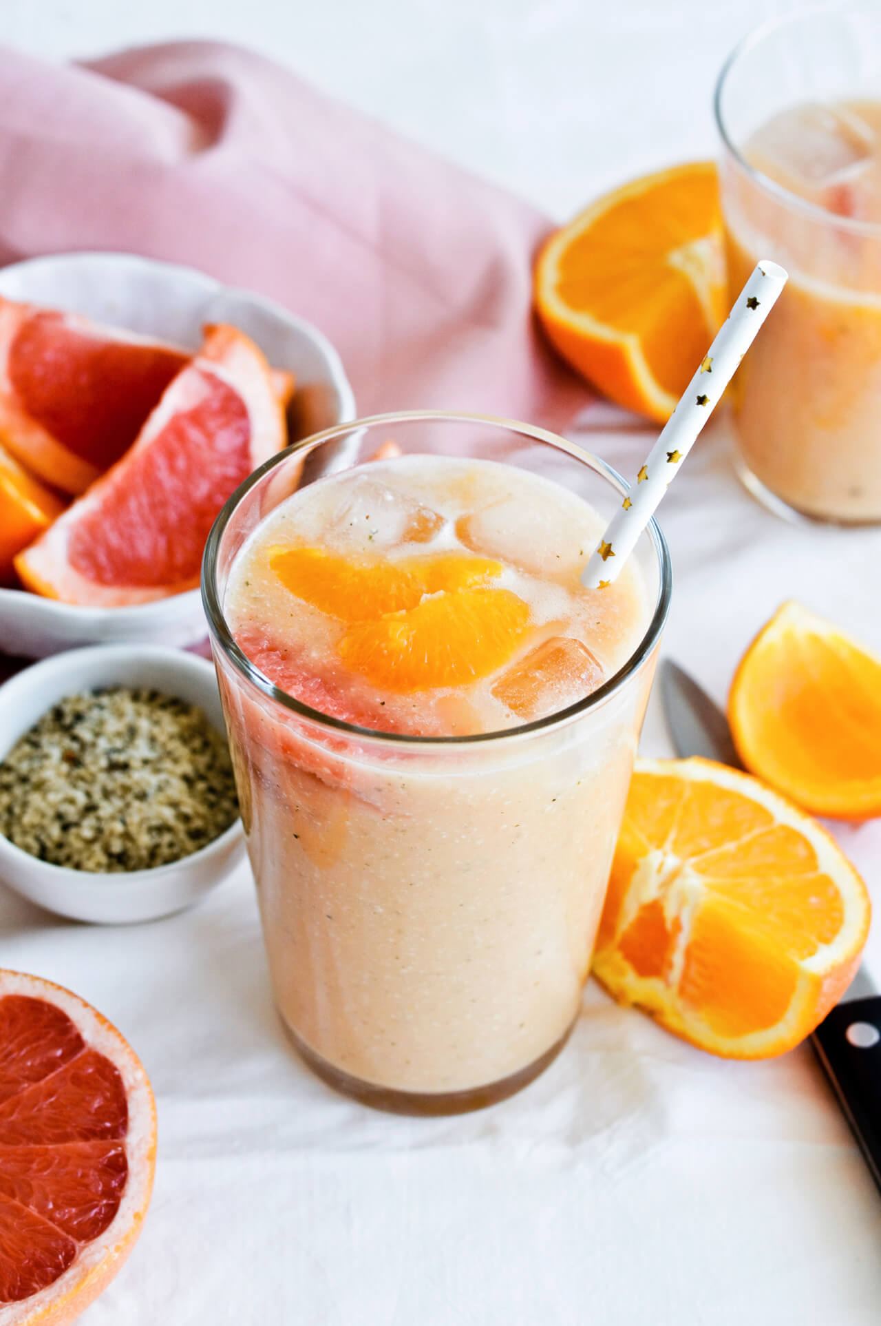 Vitamin C citrus power smoothie is an easy quick vegan smoothie, perfect for breakfast or snack.