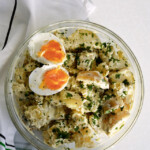 mustard sour cream potato salad with parsley