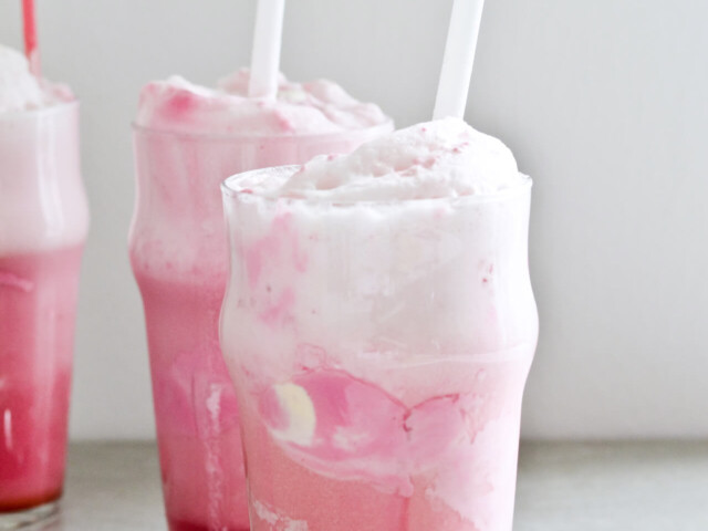 elderflower strawberry ice cream float