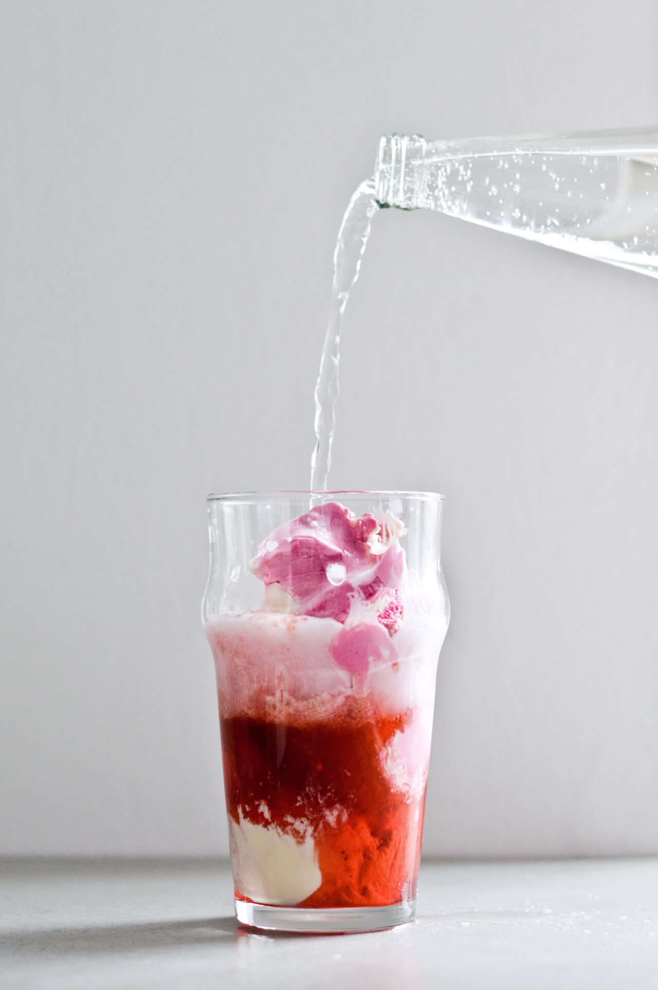 elderflower strawberry ice cream float