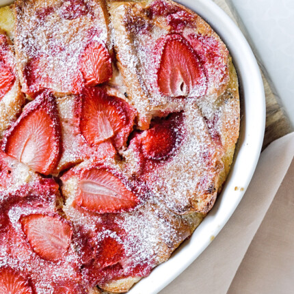 strawberry challah bread pudding