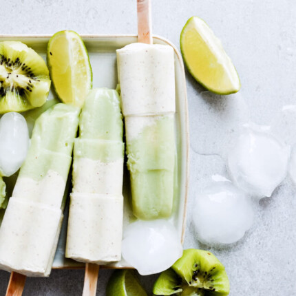 kiwi avocado popsicles with lime