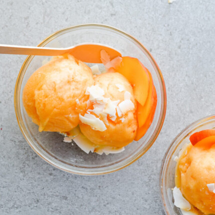 coconut nectarine peach sorbet