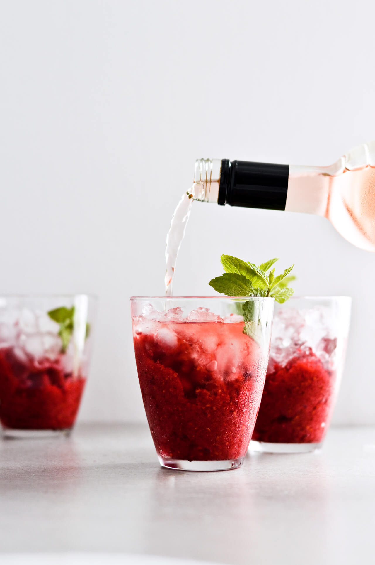 raspberry granita rosé cocktails