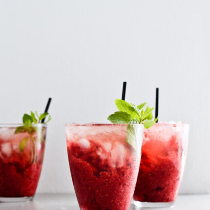 raspberry granita rosé cocktails