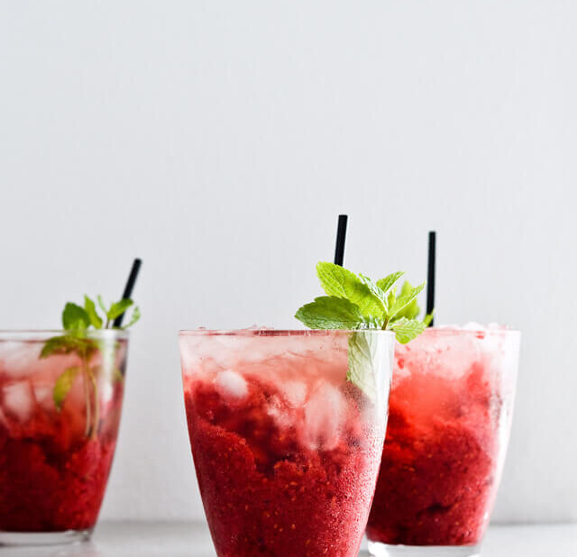 raspberry granita rosé cocktails