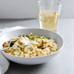 Wonderful wild mushroom magic risotto, inspired by Gilmore Girls! Perfect cozy dinner! Also featured Gilmore Girls recap! | sugarsalted.com