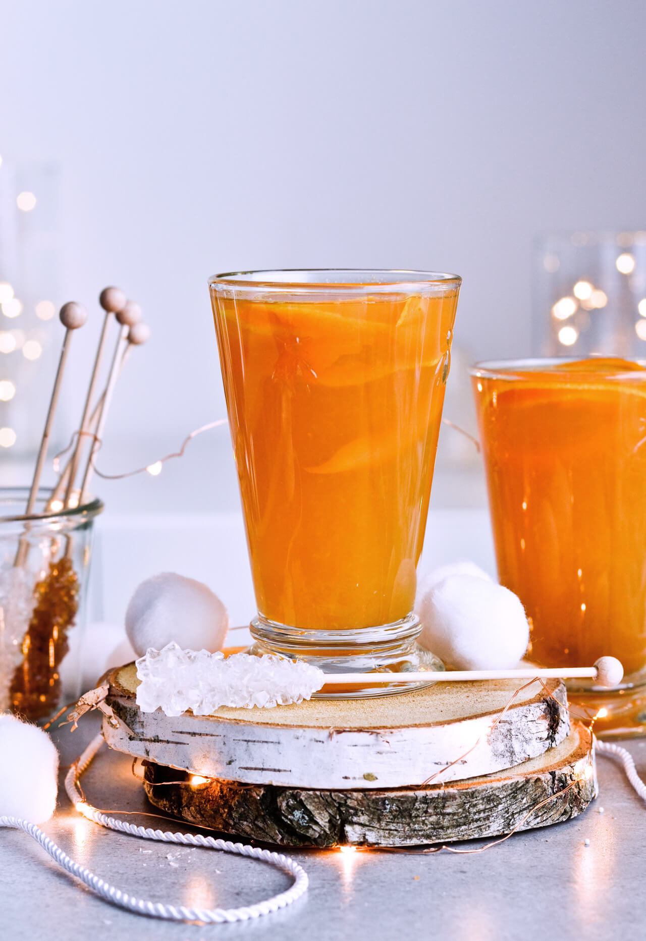 two glasses of orange punch cocktail