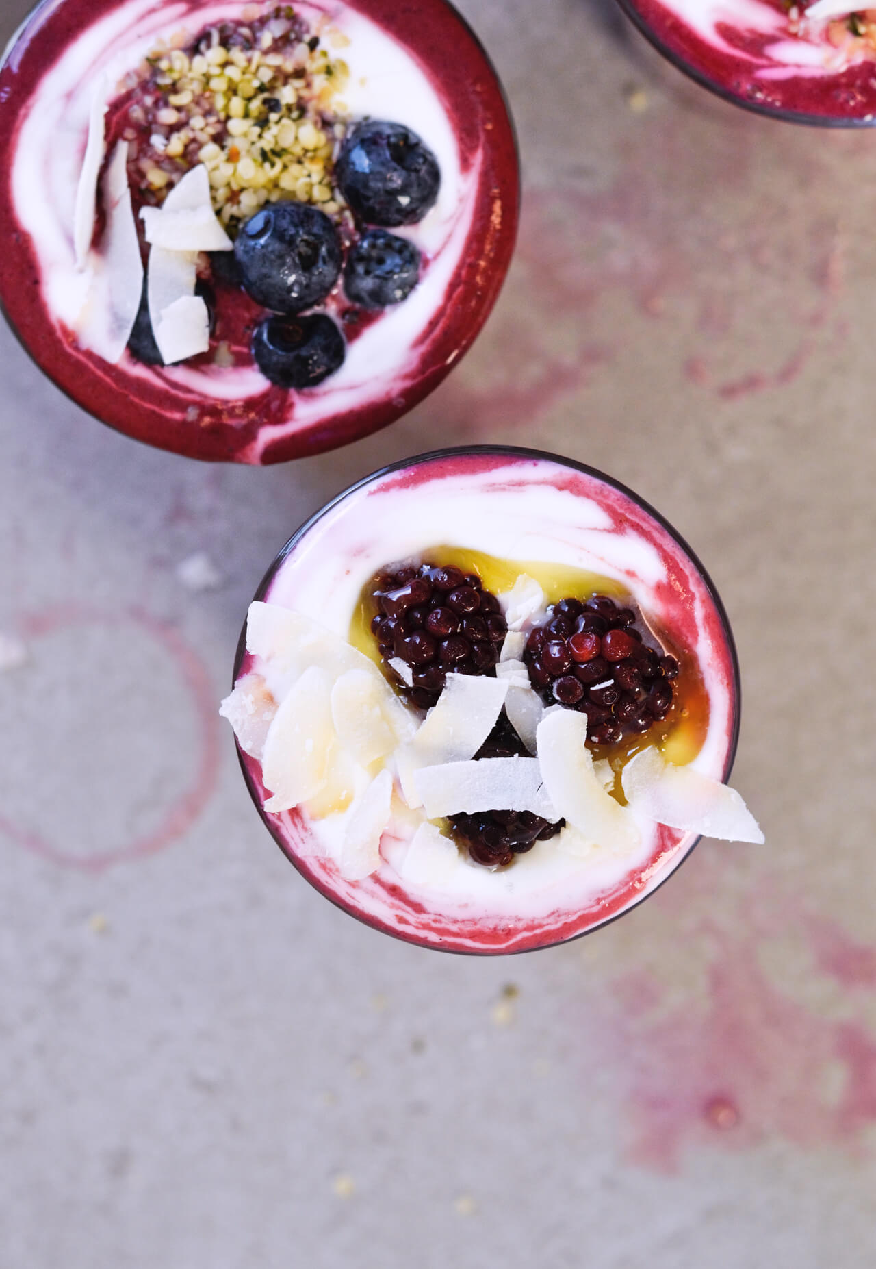 Avocado citrus berry beet smoothie - 3 recipes - aren't just pretty but are really healthy too! Purify and detox your body and start the day the vibrant way. Great breakfast or snack option. | @mitzyathome sugarsalted.com