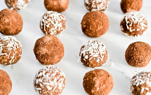 no bake rum balls with coconut and chocolate