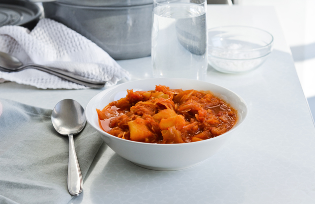Potato sauerkraut stew - make when you want to get warm and eat something healthy yet filling! Vegan and gluten free. 
