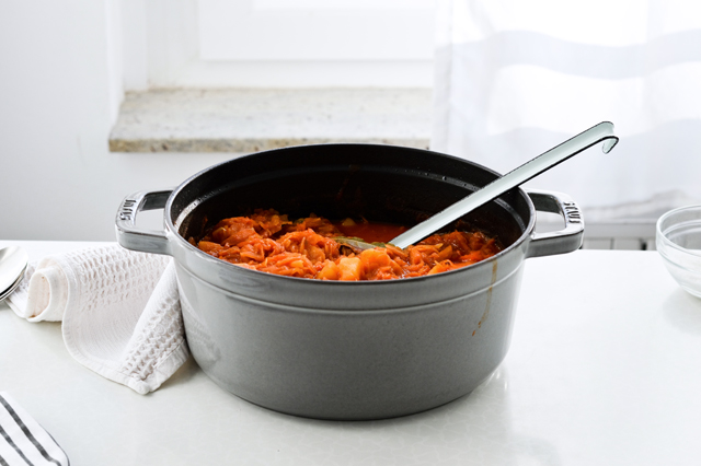Potato sauerkraut stew - make when you want to get warm and eat something healthy yet filling! Vegan and gluten free. 