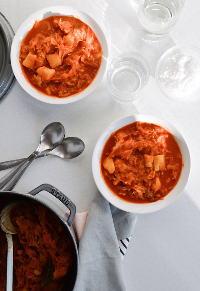 Potato sauerkraut stew - make when you want to get warm and eat something healthy yet filling! Vegan and gluten free. 
