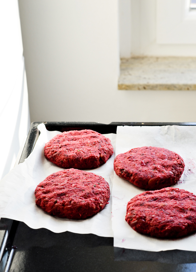 vegetarian burger patties with beets