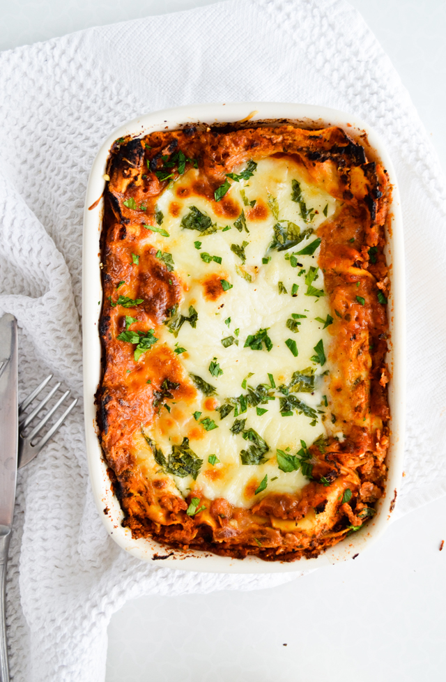 Vegetarian chickpea lasagna bolognese is the ultimate comfort food! 