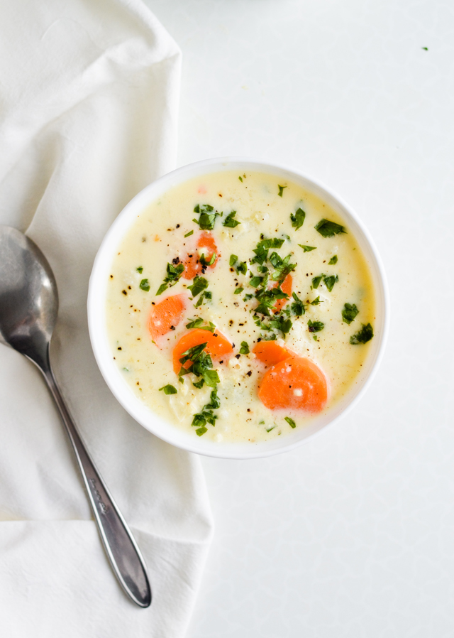 millet soup with carrots and cauliflower