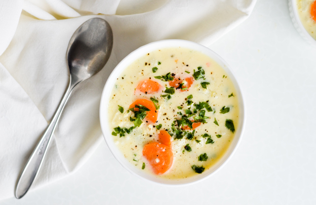 Cauliflower millet soup with lemon is a creamy, spring soup that makes a great lunch.