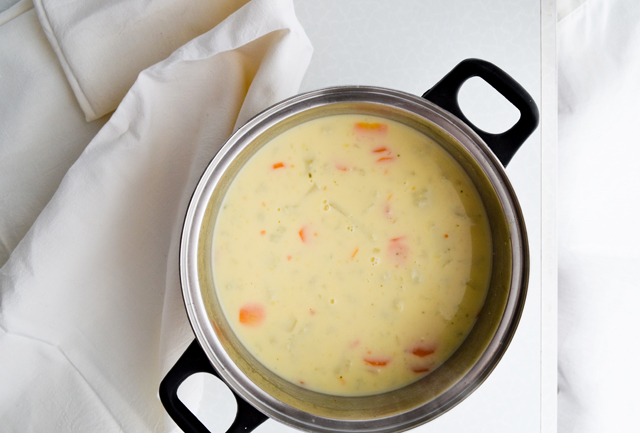 Cauliflower millet soup with lemon is a creamy, spring soup that makes a great lunch.