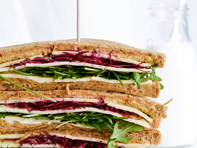 This cheese mustard veggie sandwich is a perfect quick lunch. Made with beet sprouts, arugula, wonderful cheese and much more.