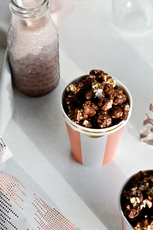 Coconut chocolate popcorn is the best snack ever. Made on the stove in minutes and completely adjustable to your taste. 