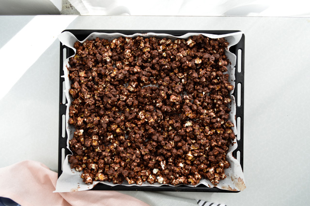 Coconut chocolate popcorn is the best snack ever. Made on the stove in minutes and completely adjustable to your taste. 