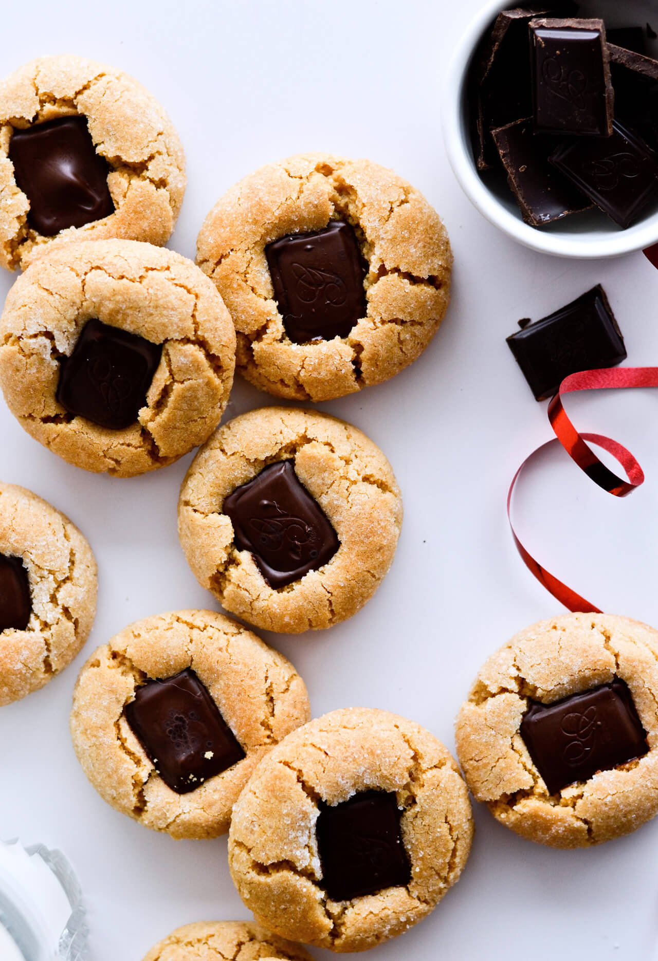 Dark chocolate peanut butter cookies