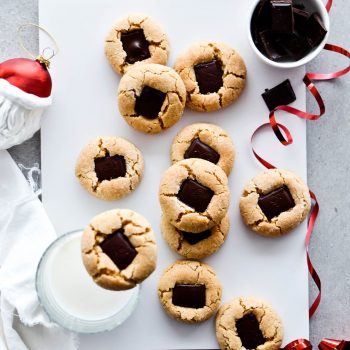 Dark chocolate peanut butter cookies recipe for easy family favorite cookies.