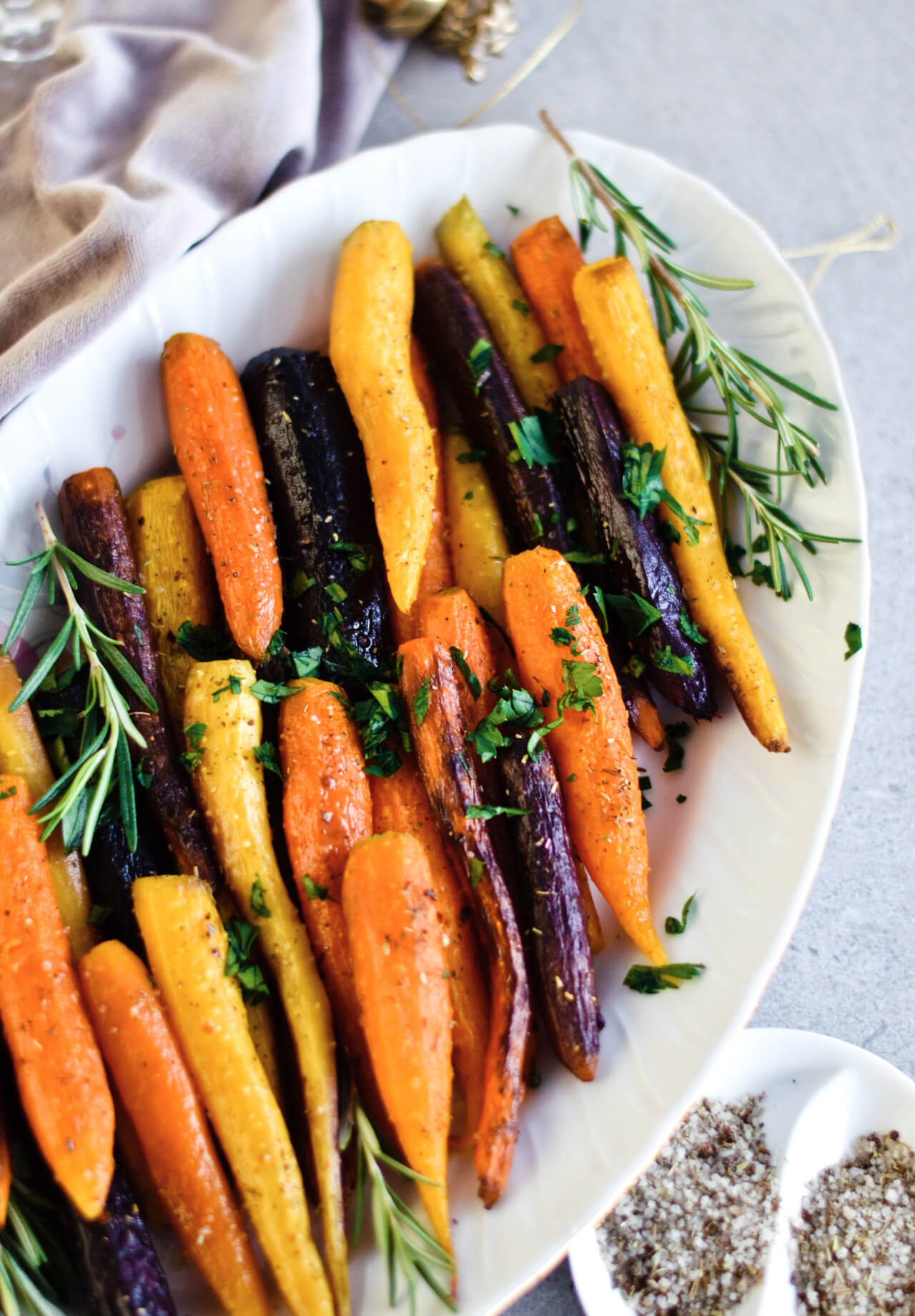 Simple herb roasted carrots