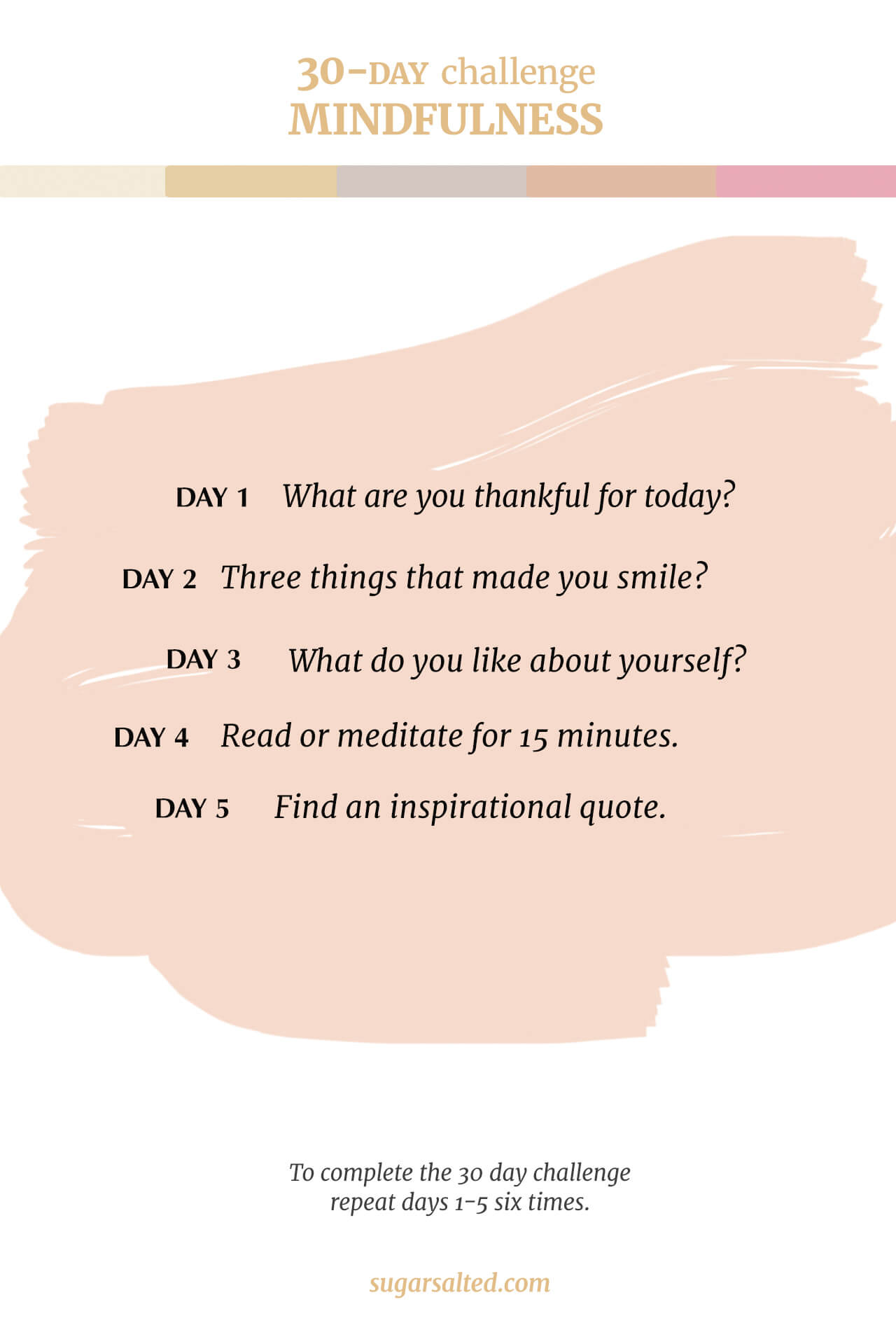 Sugar salted challenge - a 30 day mindfulness challenge to help you become more relaxed and positive