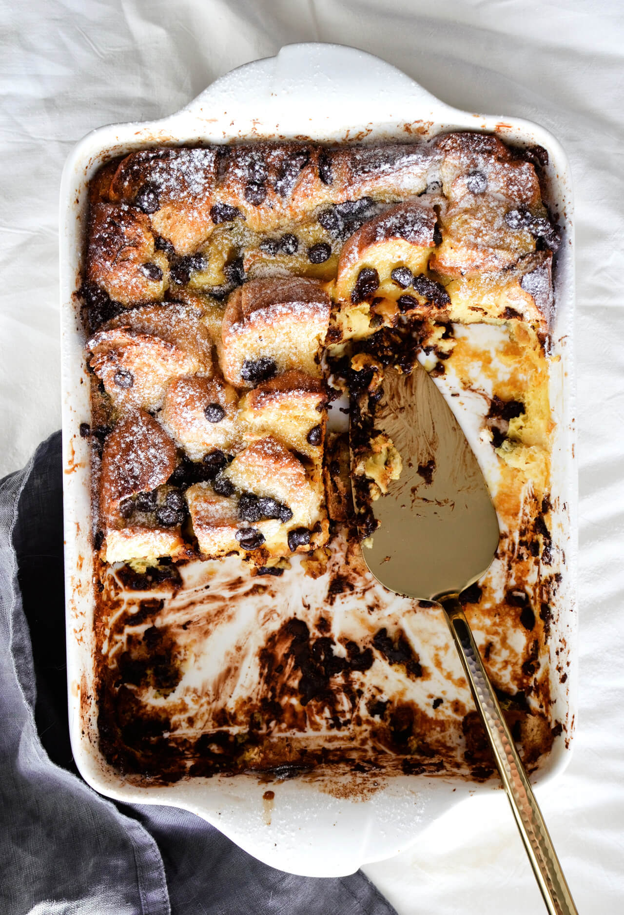 Easy to make orange chocolate chip bread pudding
