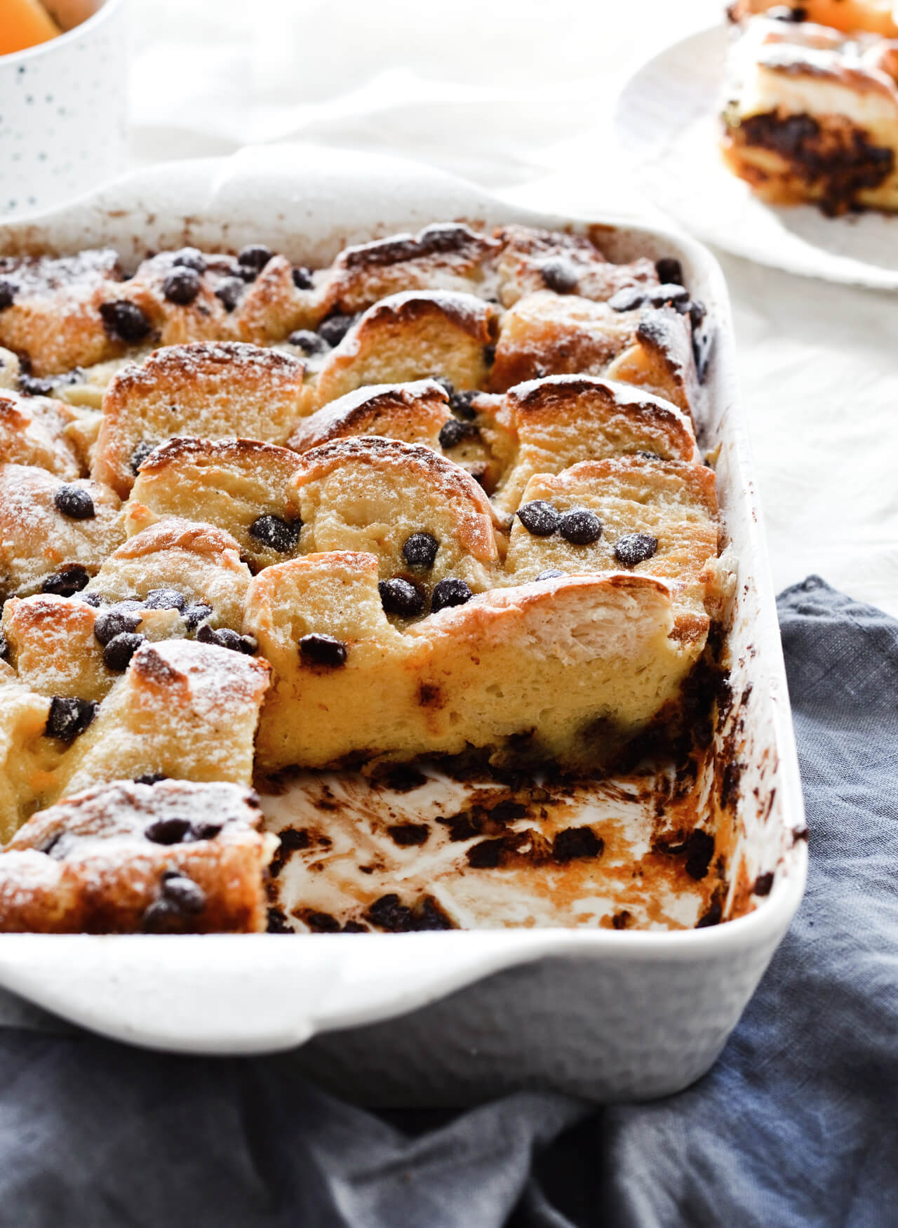 orange chocolate chip bread pudding