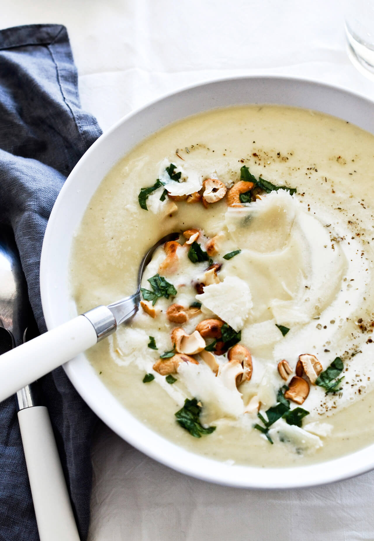 creamy cauliflower soup with cheese