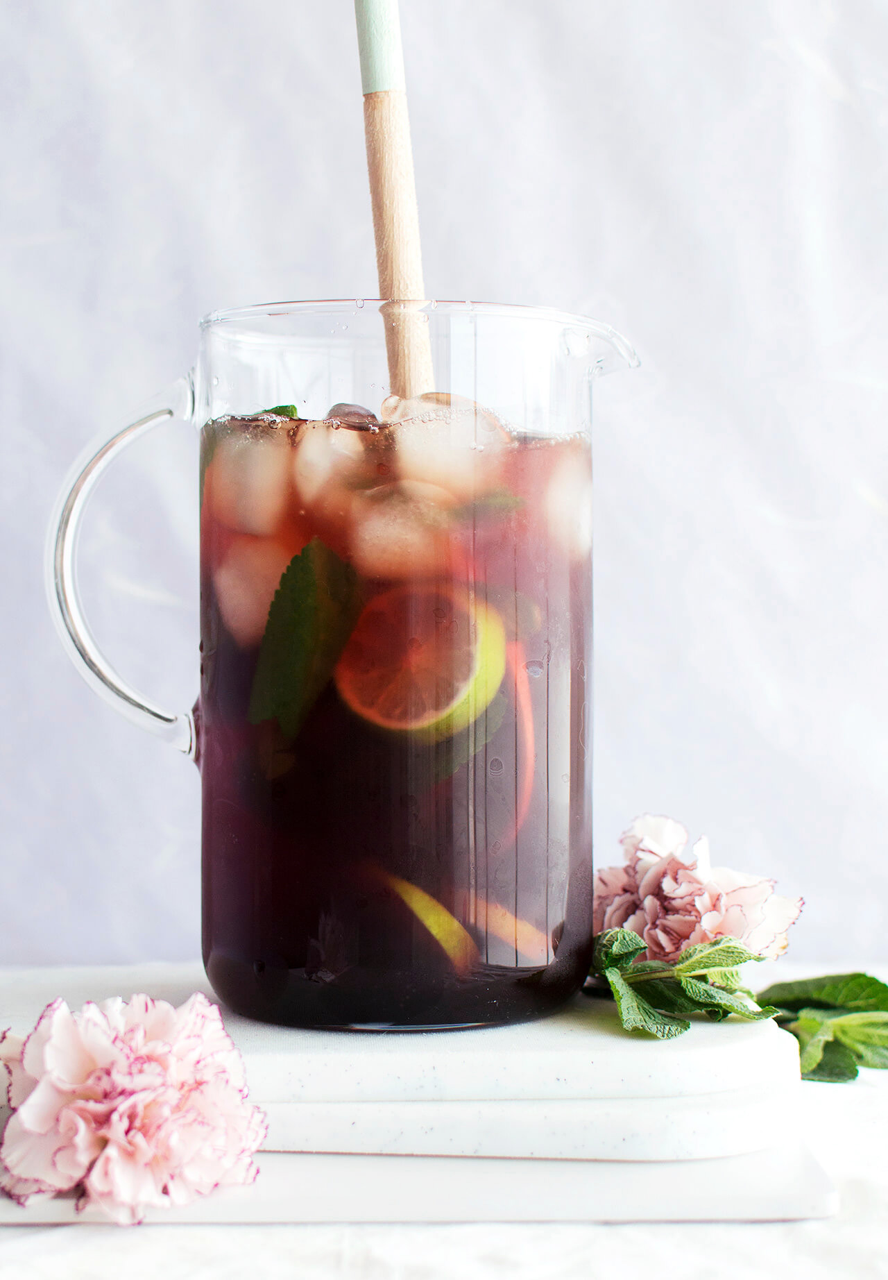 Refreshing and easy to make Cold brew mint blueberry iced tea, a recipe perfect for any occasion.