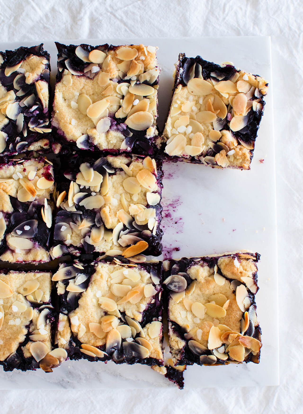 Easy to make blueberry pie cookie bars with a soft buttery crust and jam-like blueberry filling!