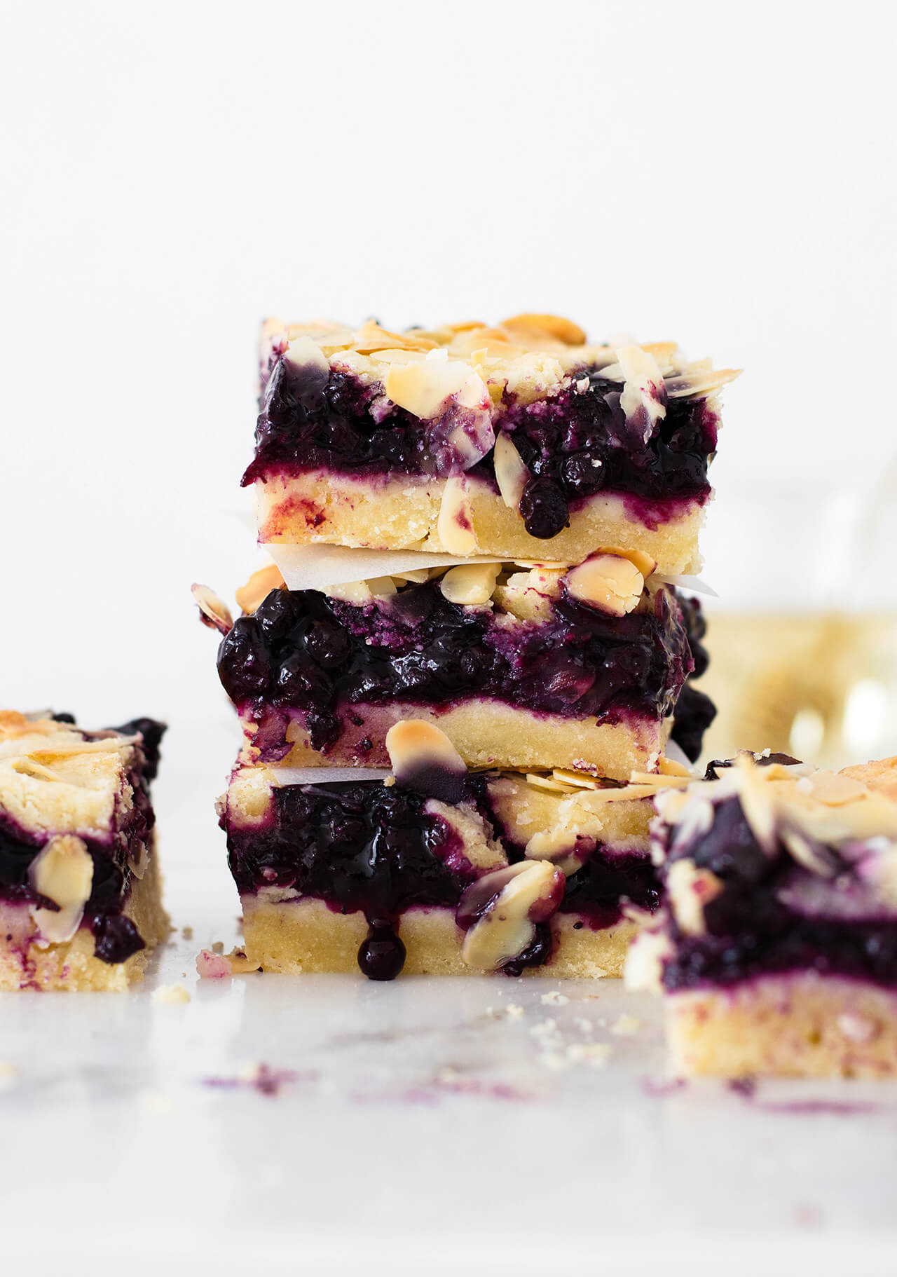 Easy to make blueberry pie cookie bars with a soft buttery crust and jam-like blueberry filling!