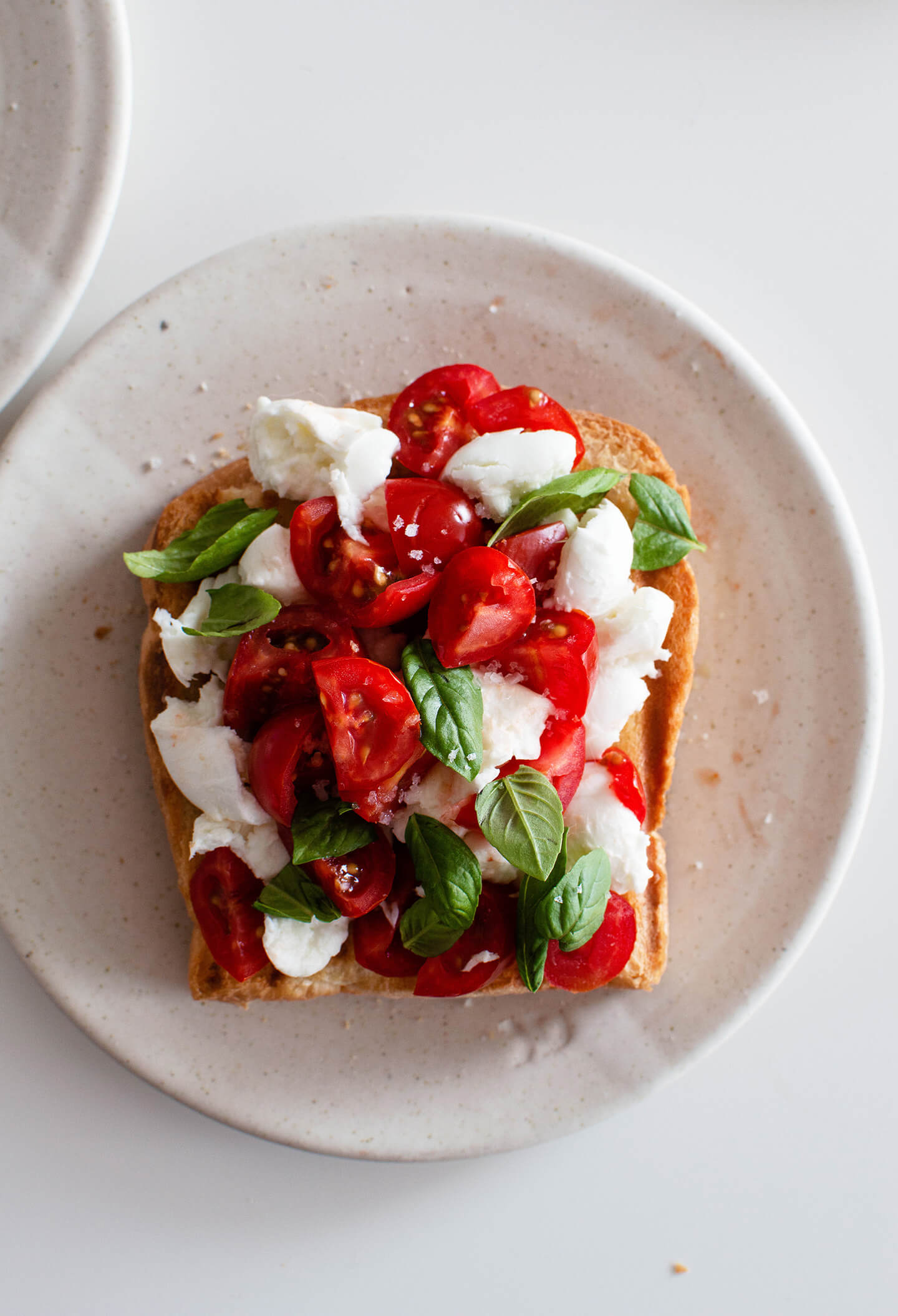 Bruschetta-style tomato mozzarella toast