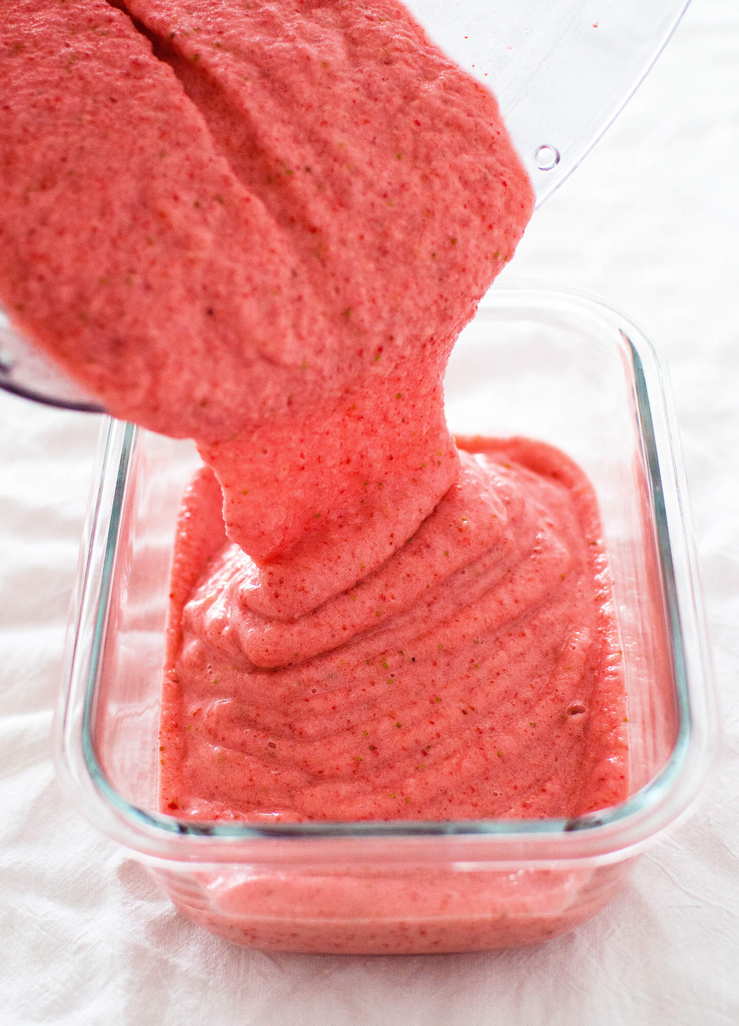 blended frozen strawberries