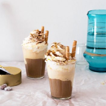 Ice cream iced coffee with whipped cream