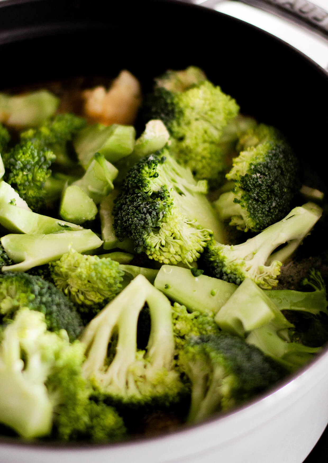 chopped whole broccoli soup