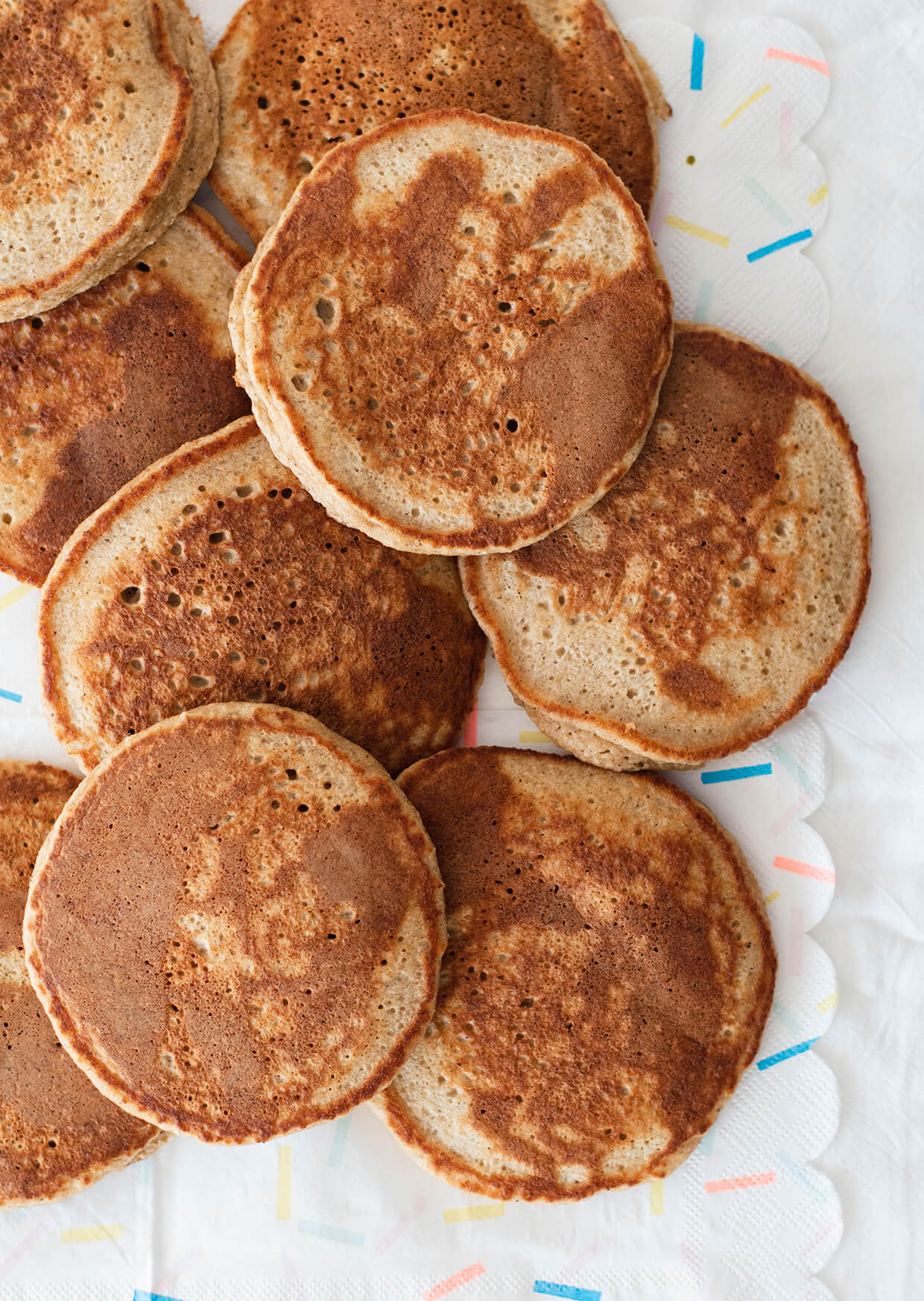 banana pancakes placed on a napkin
