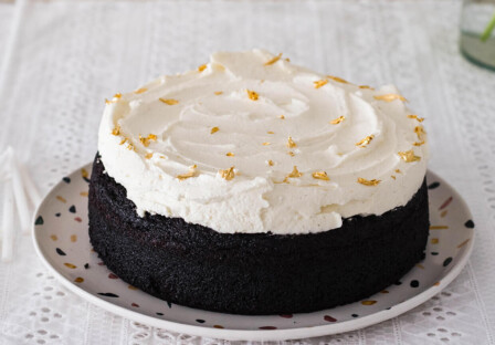 With a fierce chocolate flavor and superb mascarpone frosting, this chocolate stout cake just might be your new favorite cake! Single layer cake with plenty of frosting!