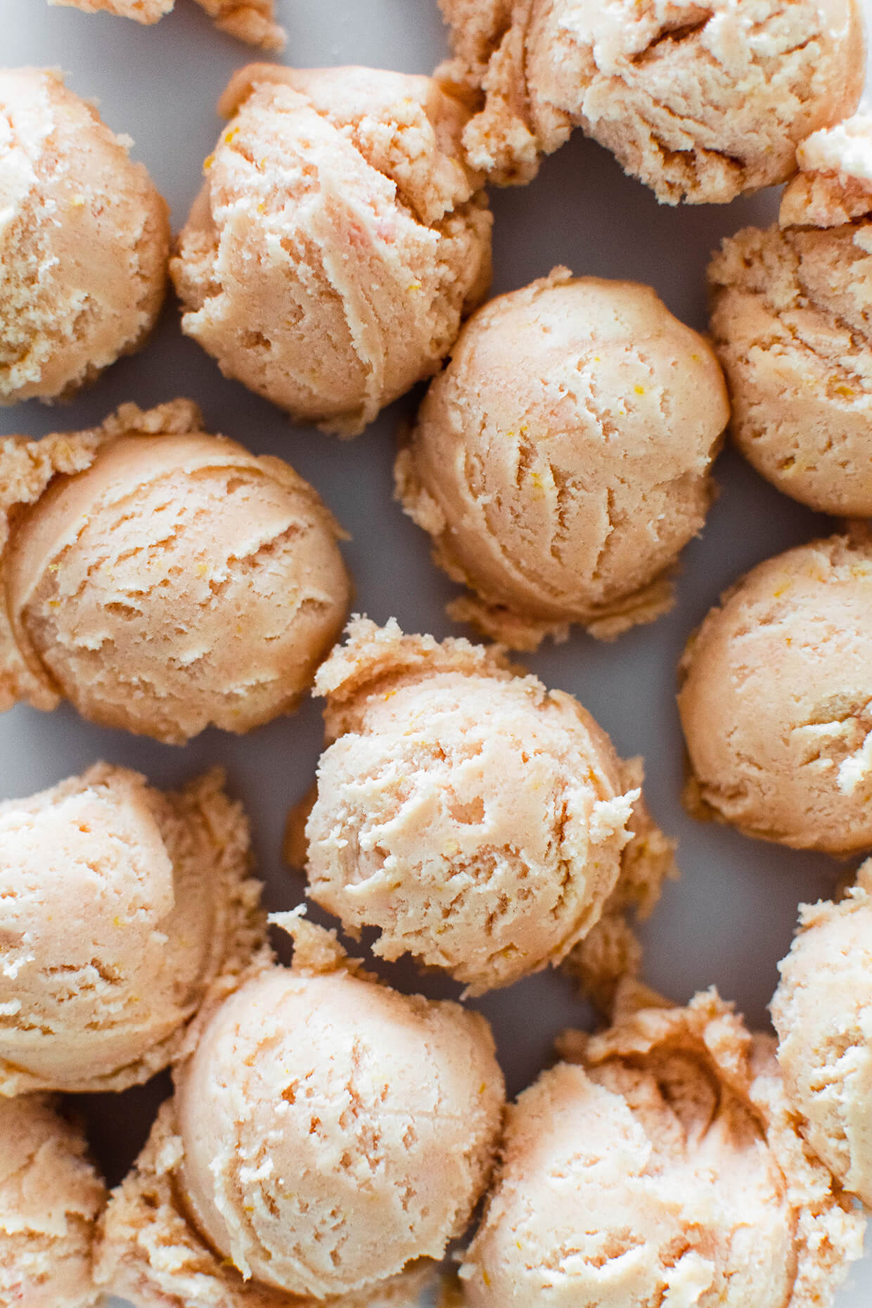 scoops of raw cookie dough